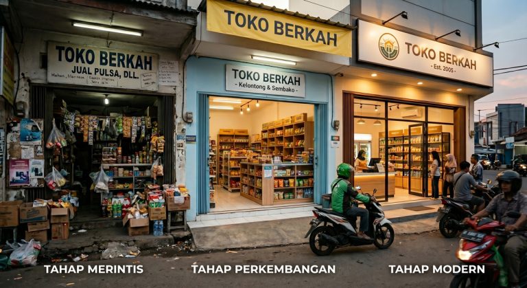 Tampilan depan toko UMKM dengan branding dan etalase yang terlihat profesional.